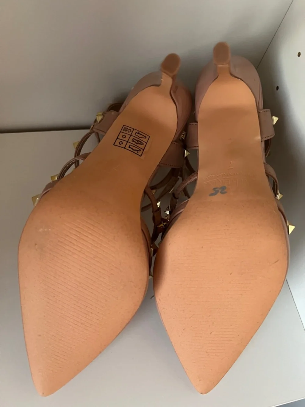 Catherine Malandrino - Studded Patent Leather Heels in Nude - Picture 9 of 11